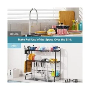 GSlife Escurridor de platos de acero inoxidable de 2_4