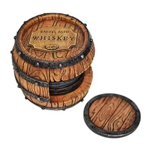 5 posavasos de barril de whisky bourbon decoración única_1