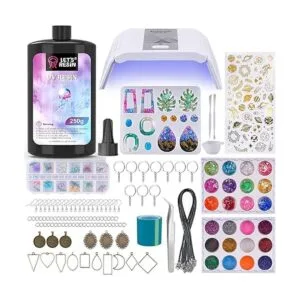 LETS RESIN Kit de resina UV con luz 153 piezas de resina_1