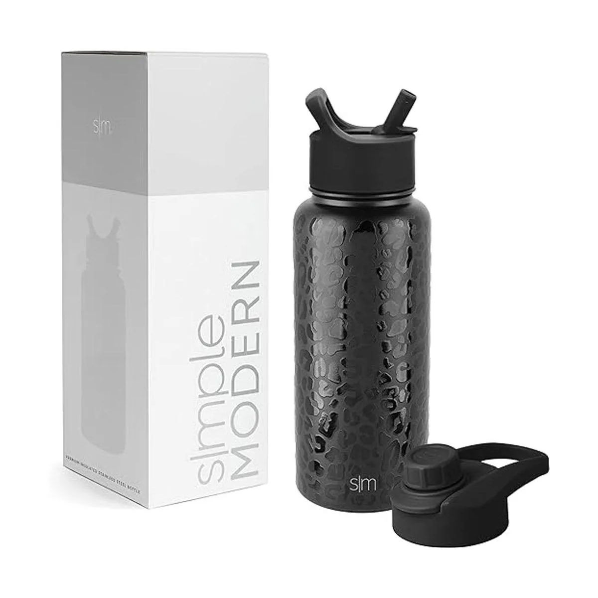 Simple Modern Botella de agua con tapa de popote y chuf_1