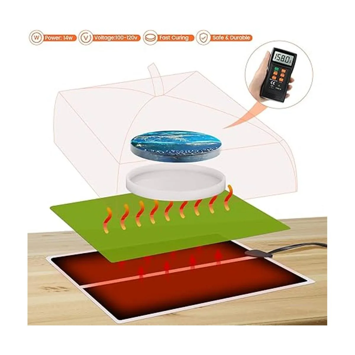 Alfombrilla de calefacción de resina epoxi máquina de_3