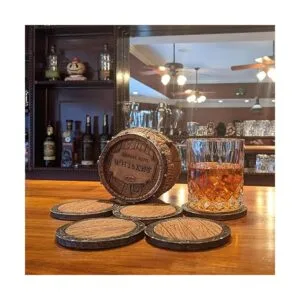 5 posavasos de barril de whisky bourbon decoración única_5