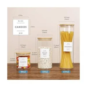 5 recipientes de almacenamiento de alimentos de vidrio con_6