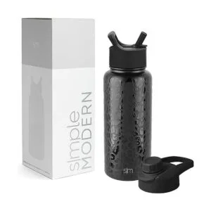 Simple Modern Botella de agua con tapa de popote y chuf_4