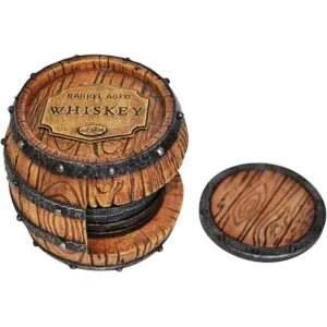 5 posavasos de barril de whisky bourbon decoración única_4