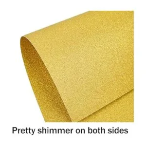 100 hojas de cartulina dorada con purpurina de 8.5 x 11_3