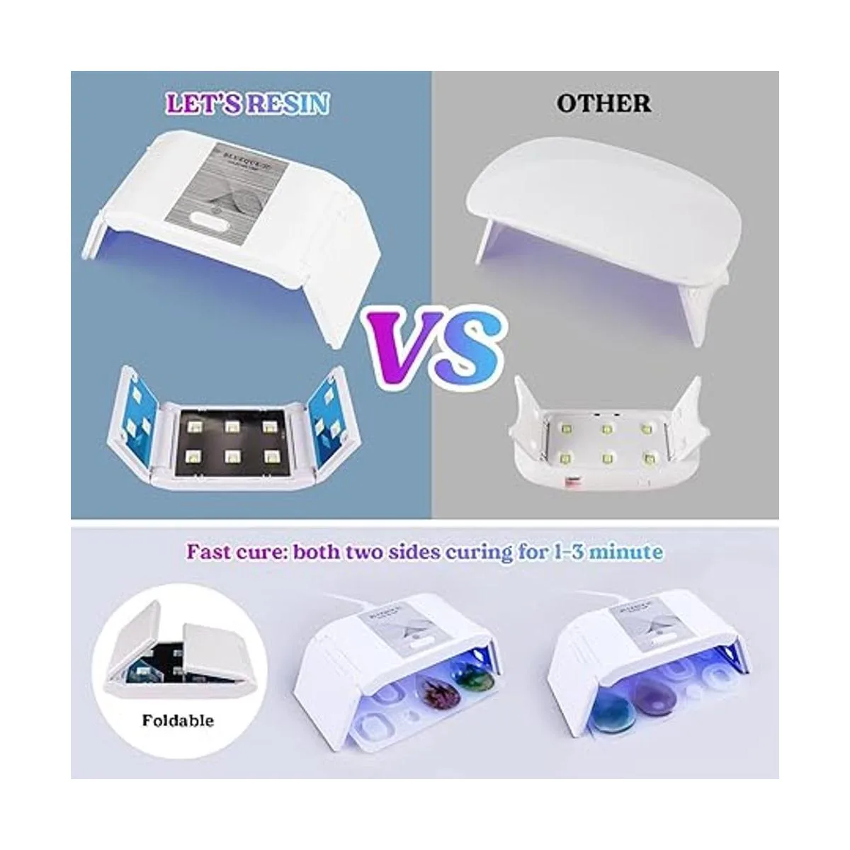 LETS RESIN Kit de resina UV con luz 153 piezas de resina_4