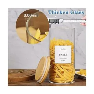 5 recipientes de almacenamiento de alimentos de vidrio con_4