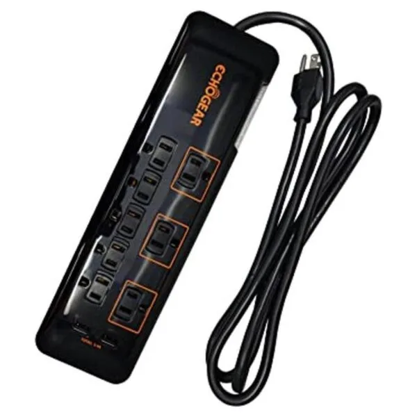 ECHOGEAR Protector de sobretensiones de perfil bajo con 8_1