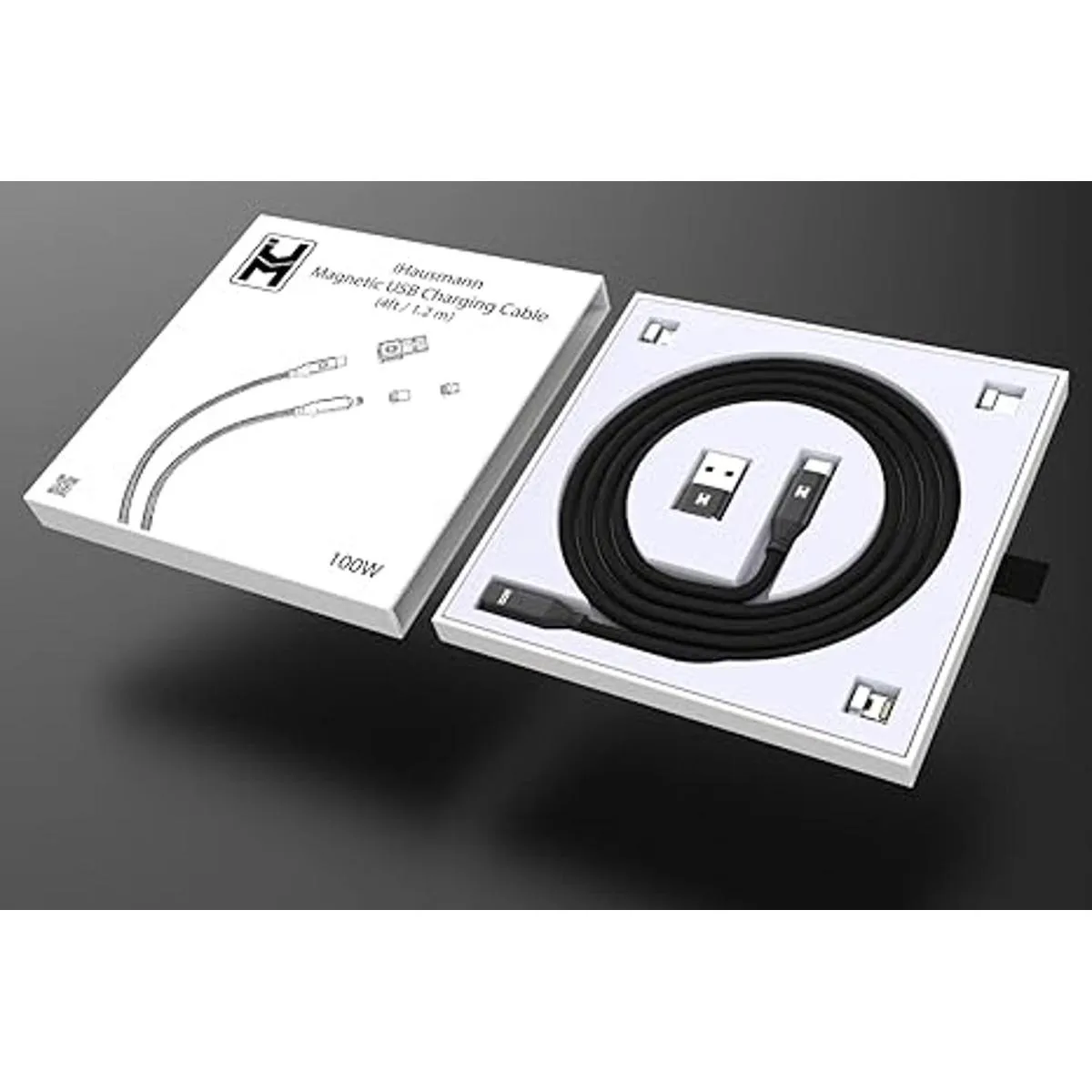 iHausmann Cable de carga magnético de 100 W de alta_3