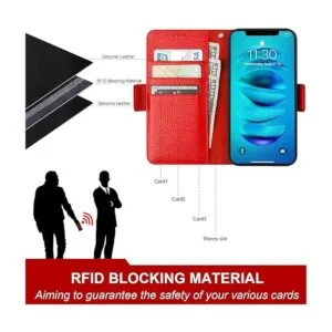 Bocasal Funda tipo cartera para iPhone 14 Plus 5G de piel_3