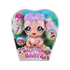 MGAS BABYZ Muñeca de bebé lila Wildboom con 3 cambios_1