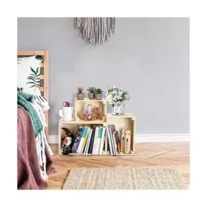 YOUEON Juego de 3 jaulas de madera rústica con asas cajas_7