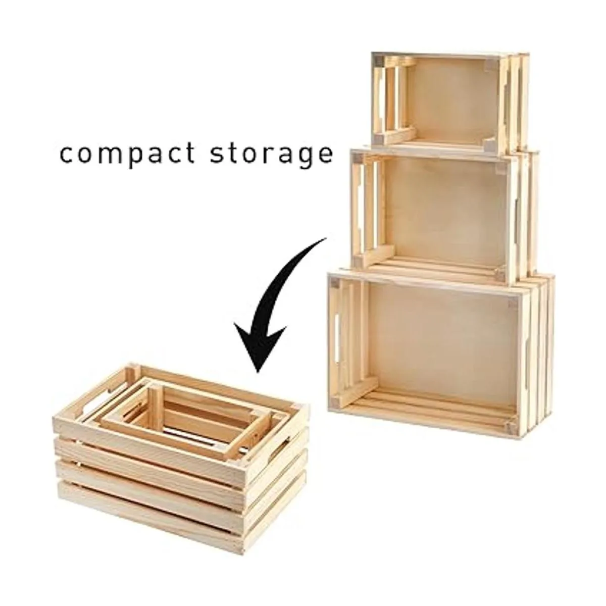 YOUEON Juego de 3 jaulas de madera rústica con asas cajas_3