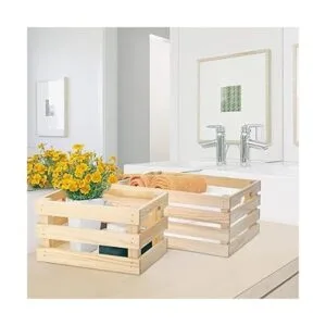 YOUEON Juego de 3 jaulas de madera rústica con asas cajas_5