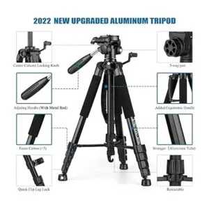 VICTIV Trípode de cámara de 74 pulgadas para Canon Nikon_6