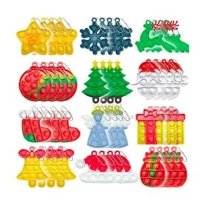 Christmas Mini Push Pop Bubble Fidget Toy Keychain Bubble_1