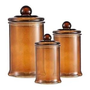 KMwares Juego de 3 tarros pequeños de cristal transparente_3