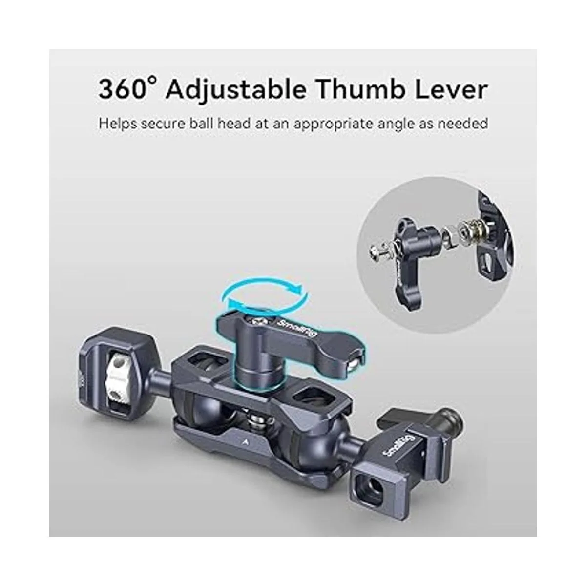 SMALLRIG Brazo mágico de doble cabeza de bola con tornillo_6
