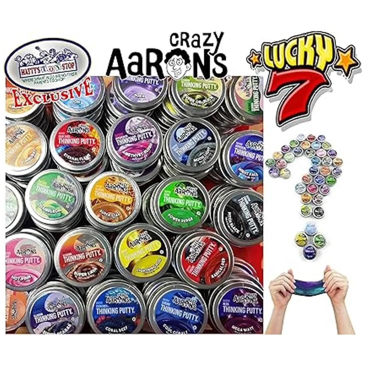Crazy Aarons Putty Mini latas Lucky 7 Surprise Paquete_2