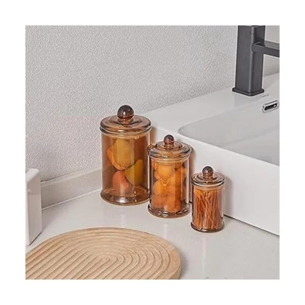 KMwares Juego de 3 tarros pequeños de cristal transparente_5