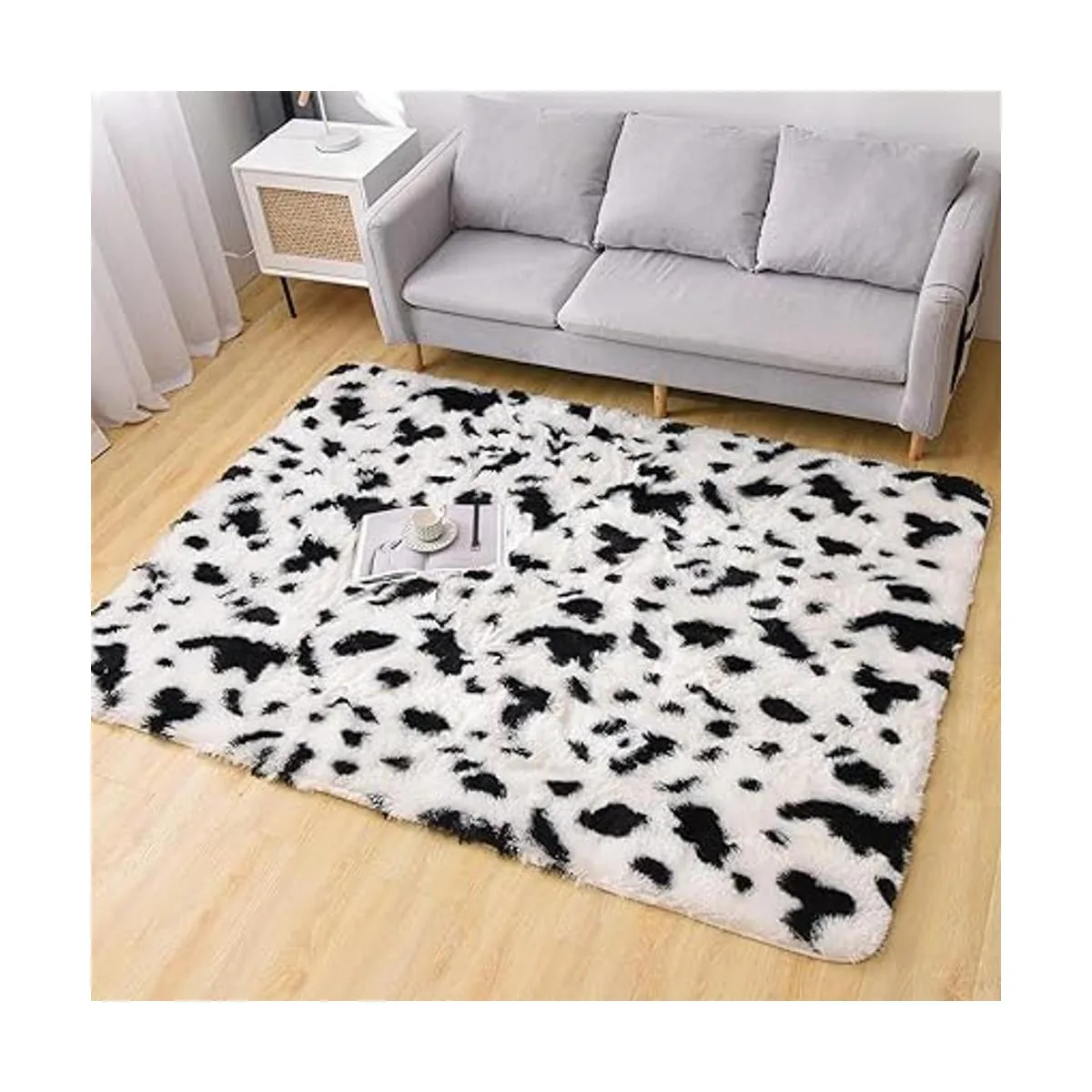 Aimuan Linda alfombra con estampado de vaca divertida_3