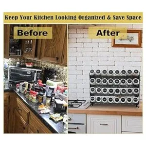 Ardier Organizador de especias de 4 niveles con 32 tarros_7