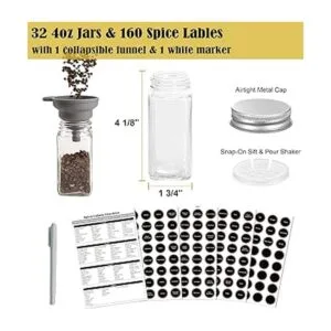 Ardier Organizador de especias de 4 niveles con 32 tarros_3