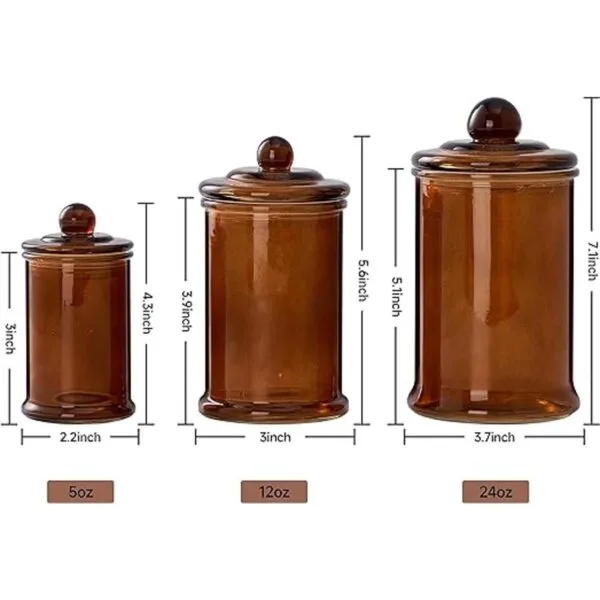 KMwares Juego de 3 tarros pequeños de cristal transparente_2