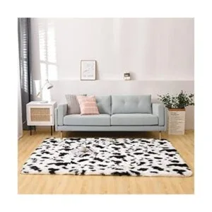 Aimuan Linda alfombra con estampado de vaca divertida_1