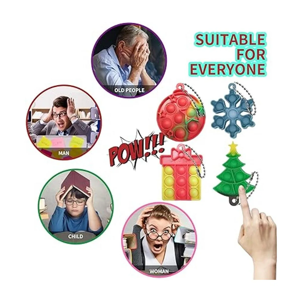 Christmas Mini Push Pop Bubble Fidget Toy Keychain Bubble_5