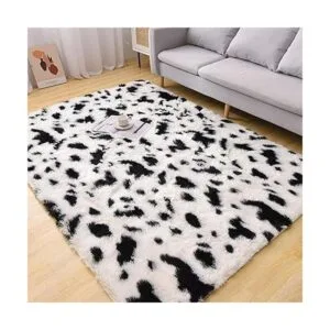 Aimuan Linda alfombra con estampado de vaca divertida_4