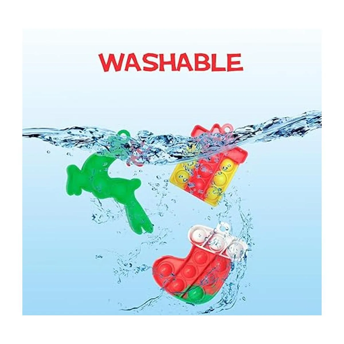 Christmas Mini Push Pop Bubble Fidget Toy Keychain Bubble_3