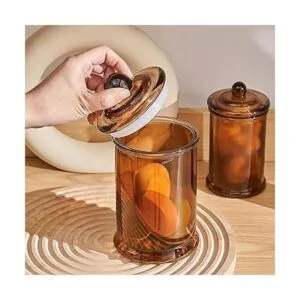 KMwares Juego de 3 tarros pequeños de cristal transparente_4