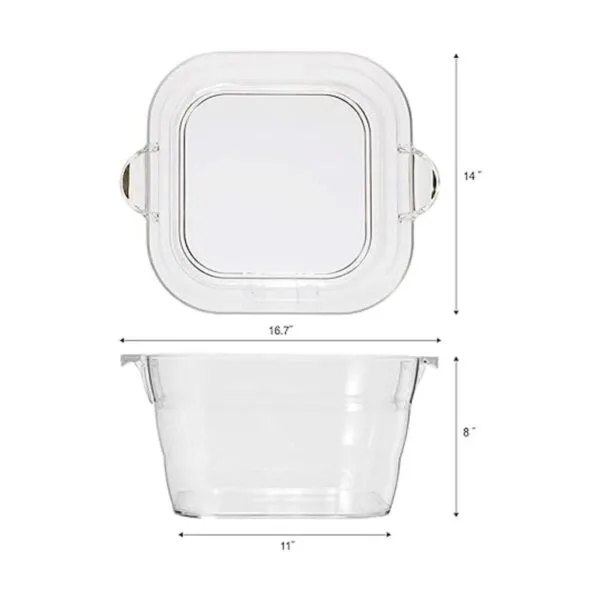 Oggi Bañera cuadrada acrílica para fiestas 16.75 x 14_6