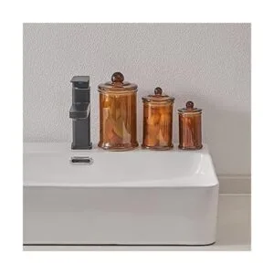 KMwares Juego de 3 tarros pequeños de cristal transparente_6