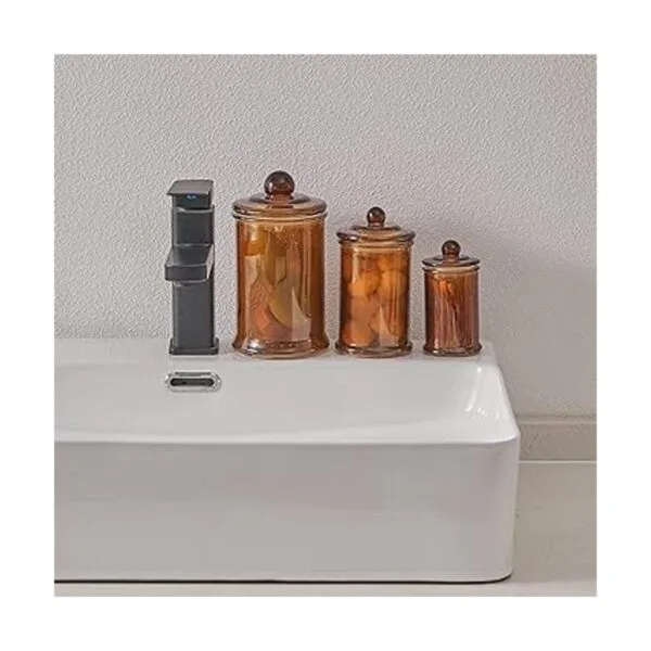 KMwares Juego de 3 tarros pequeños de cristal transparente_6
