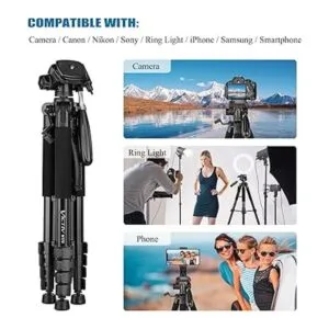 VICTIV Trípode de cámara de 74 pulgadas para Canon Nikon_2