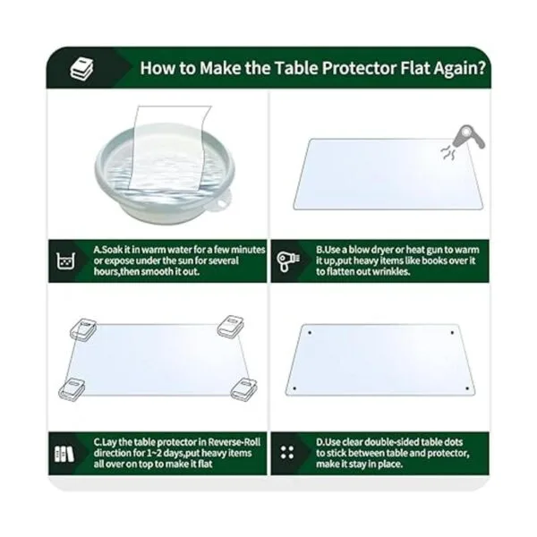 Mantel cuadrado de plástico de cristal lavable para mesa_7