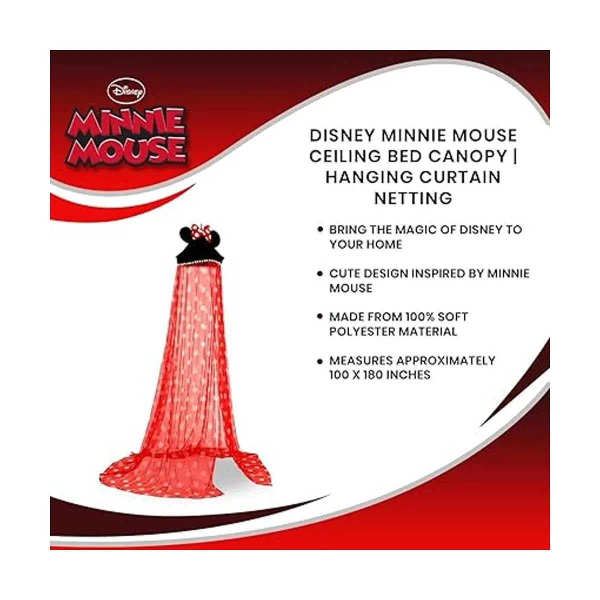 Disney Minnie Mouse Toldo para cama de techo cortina_7