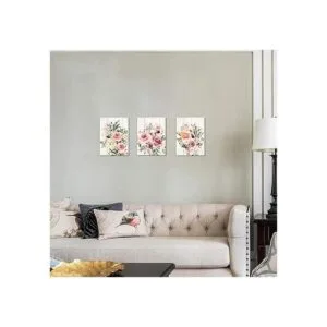 Arte de pared con diseño de flores rosas para decoración_5