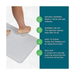 malu Diatomaceous Earth Tapete de baño de piedra_3