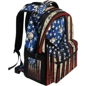 Mochila patriótica con estampado de béisbol de Estados_2