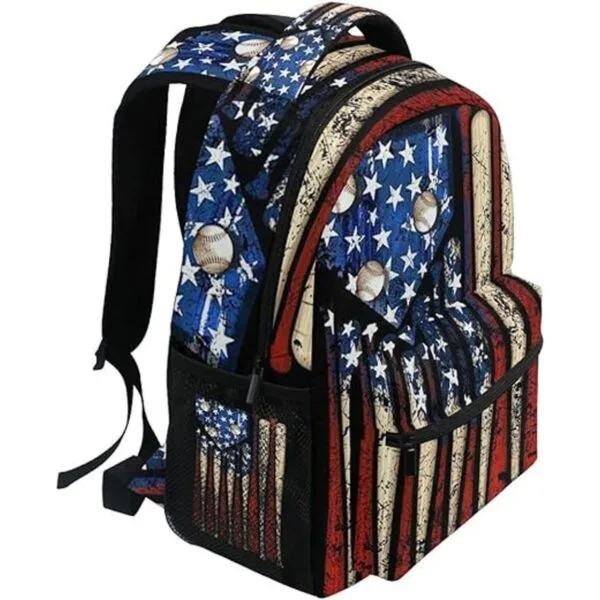Mochila patriótica con estampado de béisbol de Estados_2