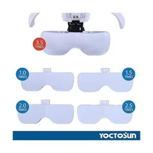 YOCTOSUN Lupa con luz lupa de montaje en la cabeza con 5_2