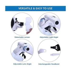 YOCTOSUN Lupa con luz lupa de montaje en la cabeza con 5_5