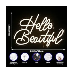 Hello Beautiul Letreros de neón blancos LooKLight LED de_6