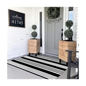 Alfombra para exteriores en blanco y negro de 3 x 5 pies_1