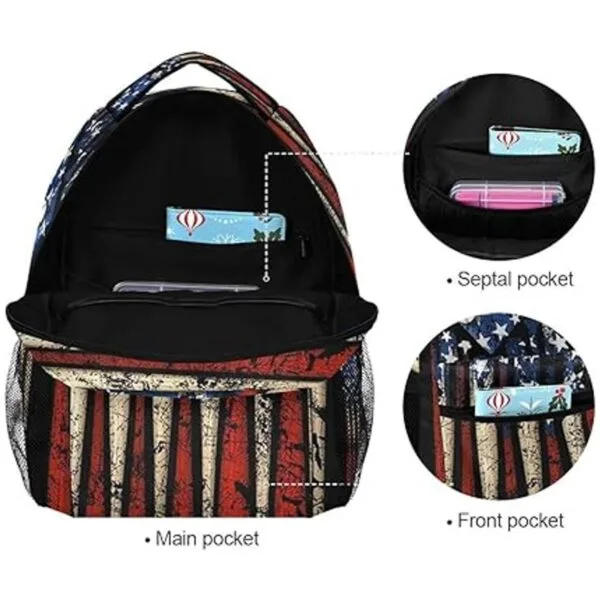 Mochila patriótica con estampado de béisbol de Estados_6