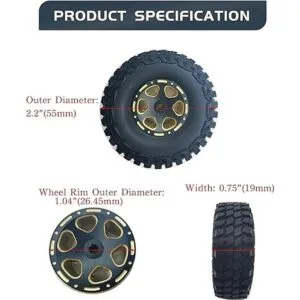 HOPLEX Neumáticos RC 1.0 y juego de llantas Beadlock de_3